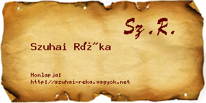 Szuhai Réka névjegykártya